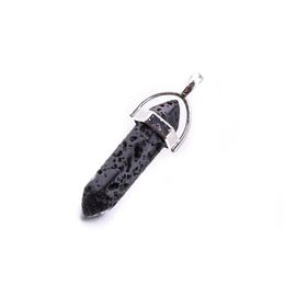 Charms Hexagonal Prism Black Lava Stone Pendant Charms For Diy Aromatherapy Essential Oil Per Diffuser Necklace Jewelry Drop Dhgarden Dhuut