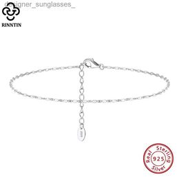 Anklets Rinntin 925 Sterling Silver 1.5mm Mariner Chain Anklets Fashion Women Summer 14K Gold Foot Bracelet Ankle Strs Jewellery SA24L231116