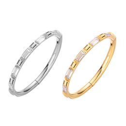 Hoop Earrings & Huggie Titanium Crystal Zircon Earring For Women Nose Ring Body Jewellery Ear Tragus 16G Vacuum Plating Gold