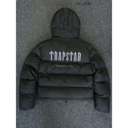 Trapstar London Decoded Hooded Puffer 2.0 Black Jacket Embroidered Thermal Hoodie Men Winter Coat Tops V2 256