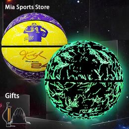 Balls Reflective Glow Basketball Size 5 7 Outdoor Street Cool Balls Glowing Luminous Basketballs Child Youth Adults Balls Free Gift 231115