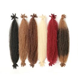 Springy Afro Twist Hair Pre-Separated Braiding Hair Marley Twist Hair for Soft Faux Locs Twist Crochet Hair