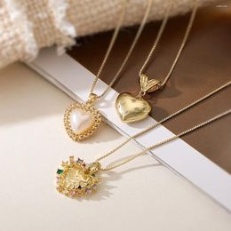 Pendant Necklaces Mafisar Fashion Gold Plated Zircon Love Heart Necklace High Quality Delicate Clavicle Chain For Girls Jewelery Gifts