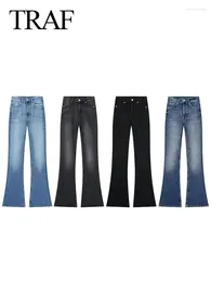 Women's Jeans 2023 Women Fashion Y2k Denim Solid Slim Long Pants Woman Vintage Versatile Commute Office Lady Mujer Boot Cut Pant