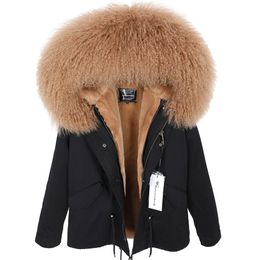 Pele feminina pele sintética maomaokong jaqueta de inverno feminina casaco de pele de lã natural parka casacos de inverno casaco de pele de vison jaqueta feminina 231116