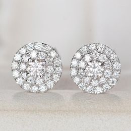 Stud Earrings Foydjew Luxury Micro-inlaid Full Zircon Women's Banquet Engagement Earring 925 Silver Needle Ear Accessories