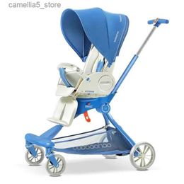 Strollers# Lightweight Stroller Portable Baby Carriage Foldable Can Sit or Lie Down Four Wheels Stroller High View Newborn Baby Stroller Q231116