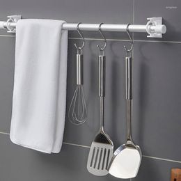 Hooks Self-adhesive Wall Brackets Curtain Rod Holder 360 Degree Rotatable Pole Rods For Home Bathroom And El