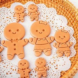 Baking Moulds Chocolate Cake Tool Fondant Cookie Cutter Embosser Mold Gingerbread Man Biscuit Happy Christmas