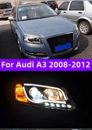 Car Lights For AUDI A3 2008-2012 Headlight Upgrade LED Projector Lens DRL Signal Daytime Lights Front Headlamp