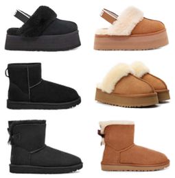 Designer fluffy snow boots mini women winter australia platform ug boot fur slipper ankle wool shoes sheepskin real leather classic brand casual outside UGGsity ris