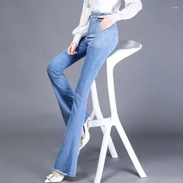 Women's Jeans Women Spring Casual High Waisted Vintage Embroidery Skinny Flared Denim Pants Elegant Distressed Push Up Female Trousers