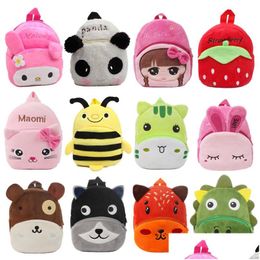 Backpacks Baby Girls Backpack Kids Cute Plush Children School Bags 3D Cartoon Animal Book Bag For Boy Girl Mini Toddler 0-4Y Drop De Dh2Gu