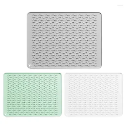 Table Mats Dish Drying Pad Flexible Countertop Anti-Scalding Drain Mat Kitchen Heat-Resistant Silicone Rain Board Sink Supplies
