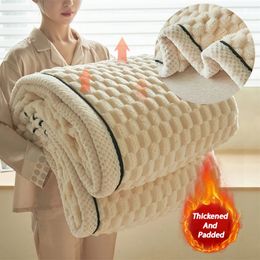 Blankets Big Polyester Fibre Winter Warm Sleeping Blanket Soft Comfortable Flannel Fleece For Bed Cosy Thickened Warmth 231115