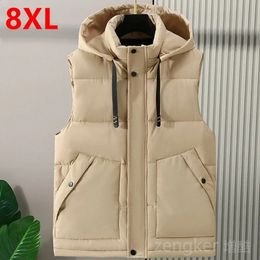 Men's Vests Large size waistcoat thickened autumn winter casual men's plus horse jacket fashion warm vest men 8XL 7XL 231116