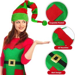 Aprons 2023 Christmas Elegant Apron with Holiday Decoration Perfect Attire for Family Parties Xmas Costume Party 231116