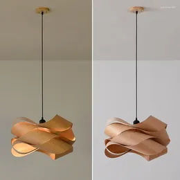 Pendant Lamps Vintage LED Wood Chandelier Bedroom Living Room Restaurant Coffee Table Decor Lamp Loft Art Bamboo Indoor Lighting