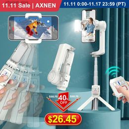 Stabilizers AXNEN HQ2 Gimbal Stabilizer Selfie Stick Tripod with Fill Light Extension Rod Wireless Bluetooth for Android IPhone Smartphone Q231116