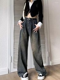 Women's Jeans Y2K Fashion 2023 Boyfriend Loose Mom High -waisted Wide Leg Pants Street Clothing Trousers