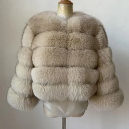 Women's Fur Faux Fur KEJINYUAN Winter Woman Real Fox Fur Coat Women's Coats Natural Jackets Warm Leather Vest 231115