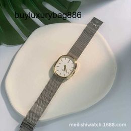 Designer Watches Oval English style quartz watch with opposite sex steel mesh strap for women's high-quality niche fashionable and simple