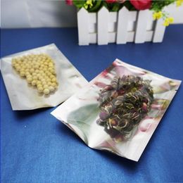 Plain pocket heat sealed Bags transparent Aluminium foil flat bag silver back Aluminium plating powder packing pouch Wnecr