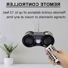 Freeshipping FM Radio Stereo Digital Radio Receiver Speaker MP3 Music Player USB Disk TF Card Camouflage Remote Control Lnvkb