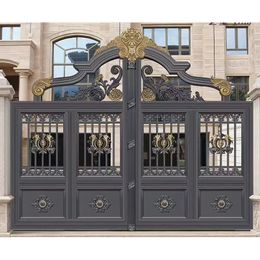 New European aluminum craft door, aluminum alloy courtyard door, durable, security and anti-theft, factory direct sales, large quantity discount, High strength