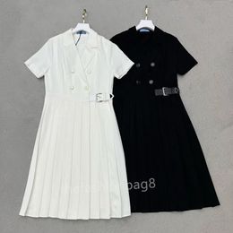 2023S Mulheres vestem moda de moda clássica esbelta Vestidos Silm vestidos de verão feminino simples 2 cores