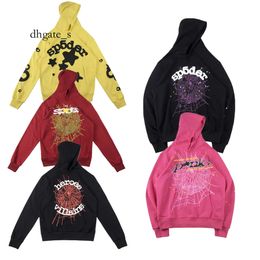 sp5der hoodie Sp5der Spider Pink Hoodie Graphic designer hoodie Puff Print Sweatpants Set Thickened Terry Cloth Athleisure Hot Stamping