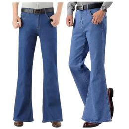 Mens Jeans Big Bellbottoms 80s Retro Flared Dance Denim Pants Boot Cut Cowboy Trousers 231116