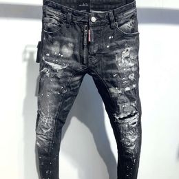 purple brand jeans 50 off~Men's Jeans Dsquad2 Luxury Designer Denim Perforated Pants Fashion Trendy Clothing SIZE 28-38 A395