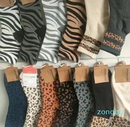 Colours Leopard Print Socks Accessories For Girls Woman Autumn And Winter Warm Mid-waist Sock Animal Textured Women Socks