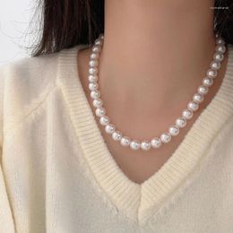 Chains S925 Sterling Silver Pearl Chain Choker Necklace For Women Wedding Love Shell Pendant Fashion Jewellery Wholesale