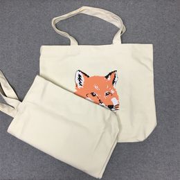 Custom Printed fox Canvas Tote Bags Natural Color Organic Cotton Linen Tote Bag 100% Cotton Muslin Plain Shopping Bags