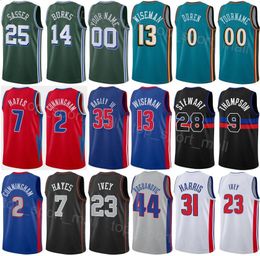 Printed Man Youth Basketball City Kevin Knox II Jersey 24 Bojan Bogdanovic 44 Alec Burks 14 Ausar Thompson 9 Joe Harris 31 Marcus Sasser 25 Association Blue WHite Red