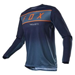 Men's T-Shirts 2023 fox teleyi Men Downhill Jerseys MTB Mountain Bike Shirts Offroad Motorcycle Jersey Motocross Cycling Clothing