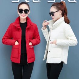 Women's Trench Coats Women Winter 2023 Cotton-padded Jacket Short Frosted Fabric Bread Suit Korean Version Of Plus Size Stand Collar