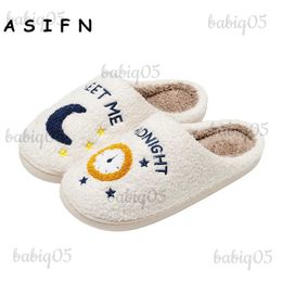 Slippers ASIFN Cute Warm Meet Me At Midnight Slippers Cushion Slides Soft Warm Comfort Flat Fur Woman Cartoon House Slippers Funny Shoes T231116