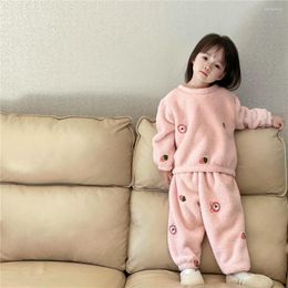 Women's Sleepwear Children Pyjamas Sets For 2 To 10 Years Kids Flannel Child Coral Velvet Suits Girl Pijamas Teens Clothing