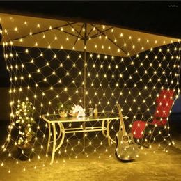 Strings 1.5X1.5M 2x2M 3x2M LED Net Mesh Fairy Garden String Lights Window Curtain Light Christmas Wedding Party Garland