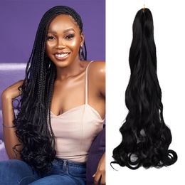 Synthetic Loose Wave Crochet Braids Hair Ombre Spiral Curls Pre Stretched Braiding Hair Extensions