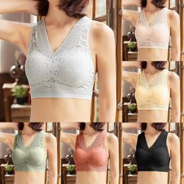 Women's Shapers Women Sports Bras Sexy Lace Front Buckle Yoga Bra Workout