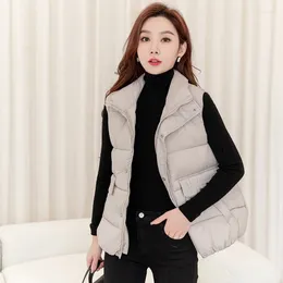 Women's Vests Autumn And Winter Stand-up Collar All-Match Down Cotton Vest Thickened Puffer Jacket Fashionable Outerwear Waistcoat