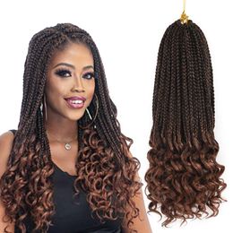 Goddess Box Braids Crochet Hair for Black Women 18 inch Crochet Box Braids with Curly Ends 3X Box Braid Crochet Hair Extensions