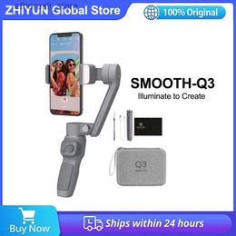 Stabilizers Zhiyun Smooth Q3 3-Axis Smartphone Gimbal Stabilizer for iPhone 14 13 12 11 Pro X 8 Plus 7 Android Samsung Q231116
