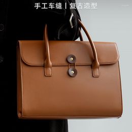 Briefcases Leather Bags Women Briefcase Messenger Bag Men Document For Office MacBook Computer Man PU Laptop