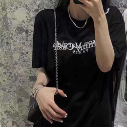 Designer Fashion clothing Luxury Tees TShirts Correct Version Tommy Cash Margira with Overlapping Letters Embroidered on the Chest Simple Short Sleeved Mens Women