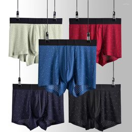 Underpants 3psc/lot Ice Silk Seamless Mesh Cool Men Underwear Comfortable Breathable Exquisite Workmanship High Light Thin Quality Boxer